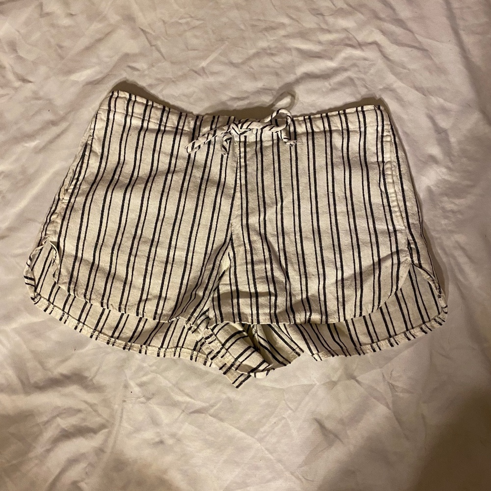 Brandy Melville Blue and White Stripe Shorts